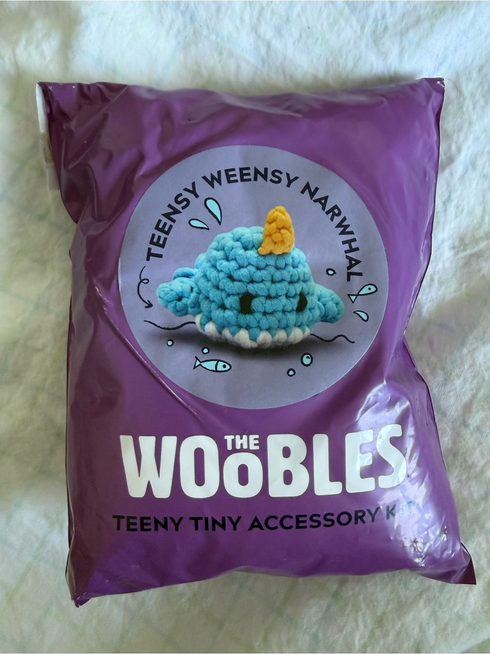 The Woobles Teensy Tiny Accessory Kit - Aqua Blue Narwhal